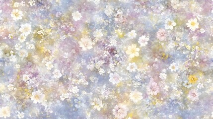 Pastel Floral Dream Seamless Pattern Background