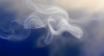 Abstract ethereal smoke-like forms floating against a gradient background showcasing light and shadow with soft, dreamy aesthetics.