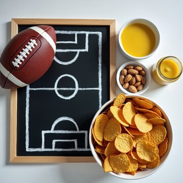 Game Day Feast: Football and Snacks Delight