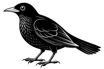 coloring page line art the blackbird black vector