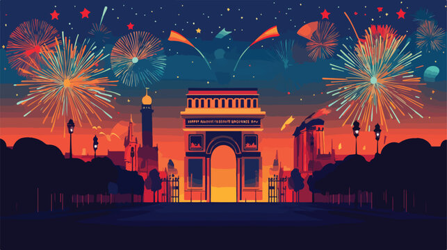 Bastille Day Celebration Lettering Poster