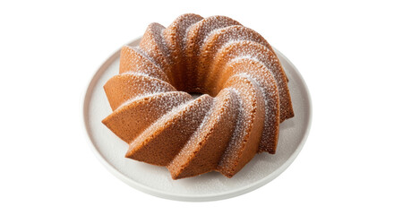 Isolated Bundt Cake with Powdered Sugar