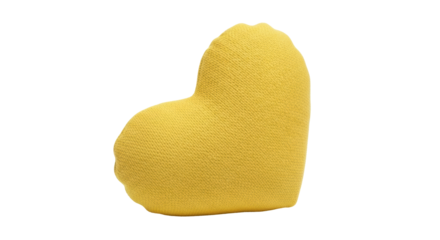 Isolated Yellow Heart Pillow