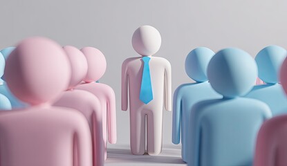 A single person standing out among a group