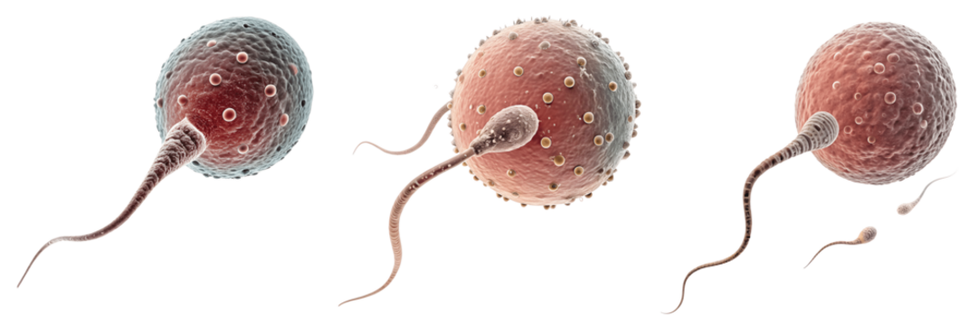 Set For Sperm fertilizing an egg isolated on transparent background in a scientific illustration - Powered by Adobe