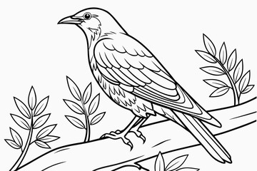 coloring page line art the starling black vector