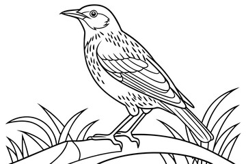 coloring page line art the starling black vector