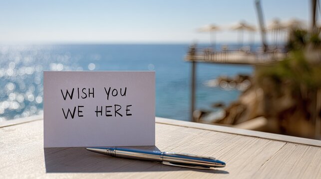 Beachside card wishing someone else were there
