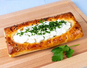 Tabakta peynirli pide
