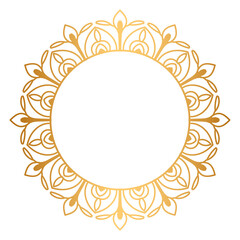 Gold Circle Ornament Islamic Luxury Wedding Frame Mandala	