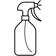 Simple line art illustration of a plant watering spray bottle isolated on white background