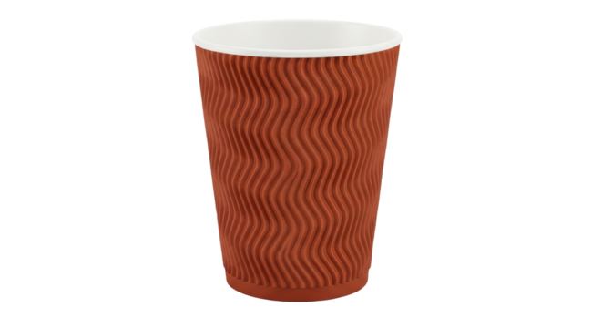 Isolated Paper Cup with Textured Design