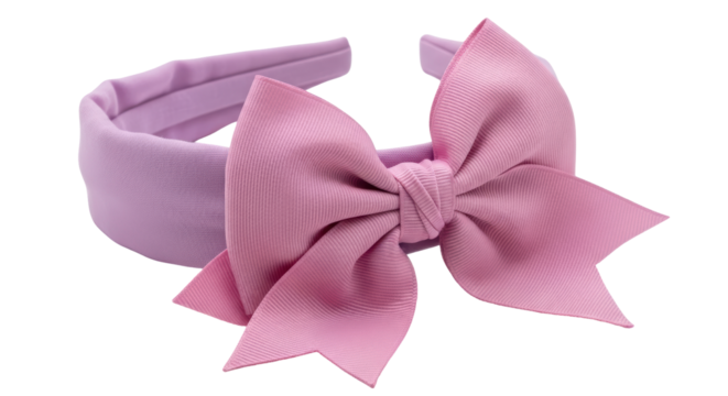 Isolated Lavender Headband with Pink Bow