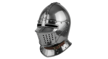 Isolated Medieval Knight Helmet