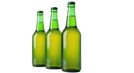 Isolated Green Beer Bottles