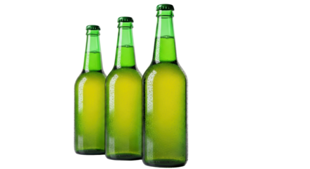 Isolated Green Beer Bottles