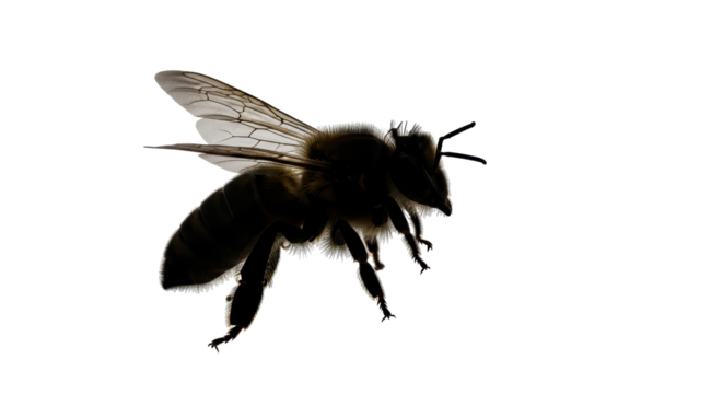 Isolated Bee in Flight