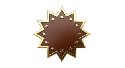 Isolated Brown and Gold Star Badge
