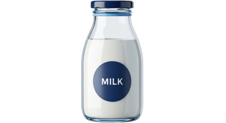 Isolated Milk Bottle with Label