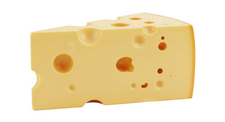 Isolated Piece of Swiss Cheese with Holes