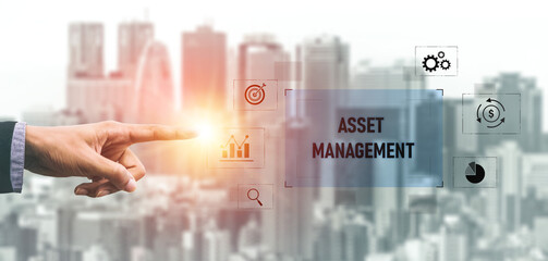 Asset management system showing investment planning, financial goal tracking, ROI analysis, and...