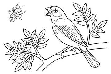 coloring page line art the canary black vector