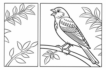 coloring page line art the canary black vector