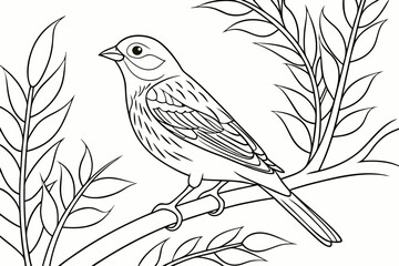 coloring page line art the canary black vector