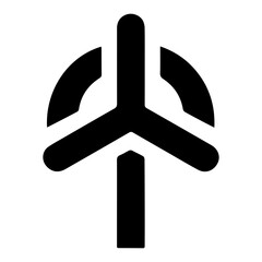 Windmill black vector icon
