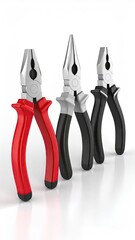 Three pliers in different colors