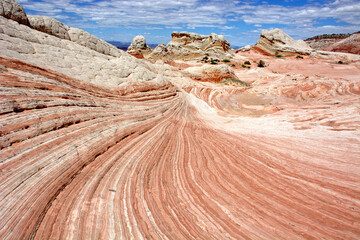 Colorful Sandstone Swirls at White Pocket, Arizona Desert USA