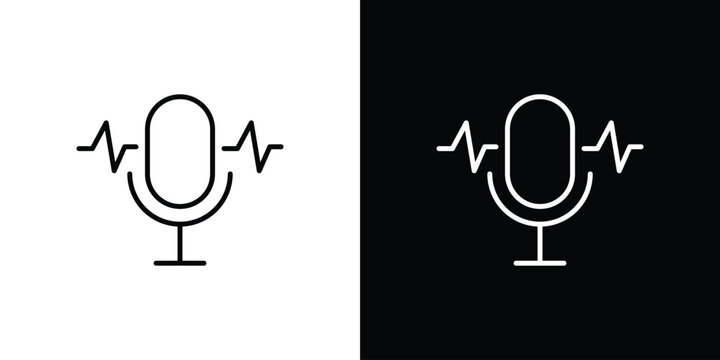 Voice recognition icons. Minimal vector icons pack for web