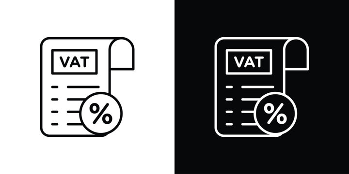 Value added tax VAT icons. Minimal vector icons pack for web