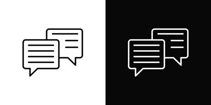 Text chat icons. Minimal vector icons pack for web