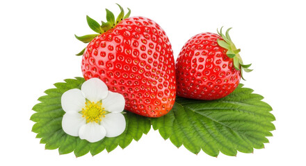 Isolated Strawberries with Flower
