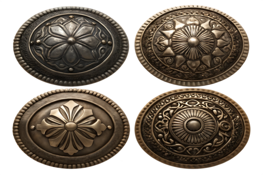 belt buckle set  isolated on white background PNG,AI GENERATED - Powered by Adobe