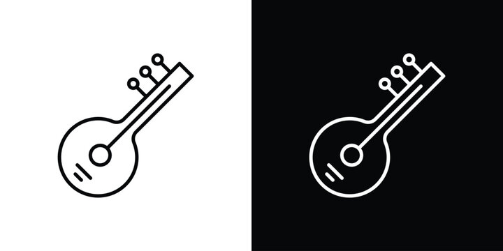Sitar icons. Minimal vector icons pack for web