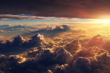Aerial view of clouds at sunset (1)
