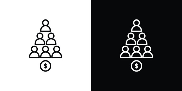 Ponzi scheme icons. Minimal vector icons pack for web