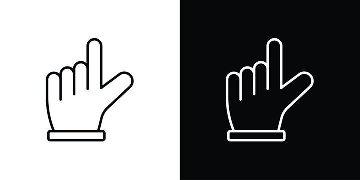 Pointing hand icons. Minimal vector icons pack for web