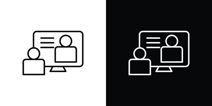 Online course icons. Minimal vector icons pack for web