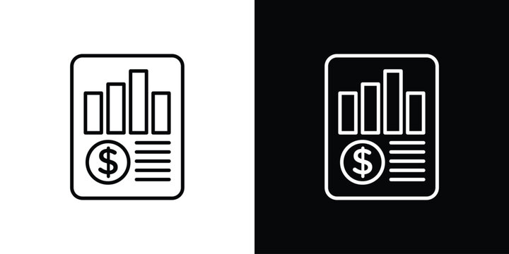 Income statement icons. Minimal vector icons pack for web