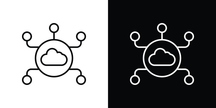 edge computing icons. Minimal vector icons pack for web