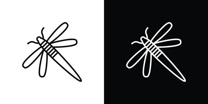 Dragon fly icons. Minimal vector icons pack for web
