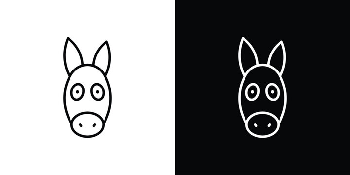 Donkey icons. Minimal vector icons pack for web