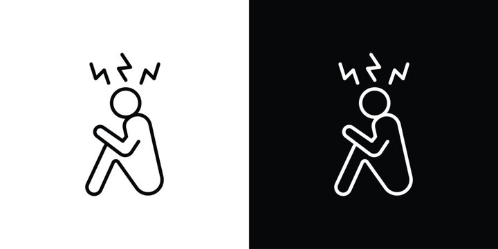 Depression icons. Minimal vector icons pack for web