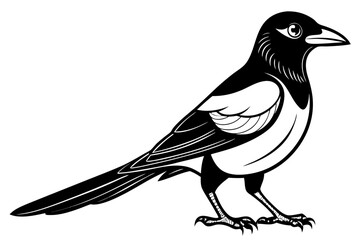 coloring page line art the magpie black vector