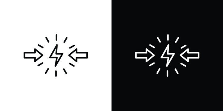 Conflict icons. Minimal vector icons pack for web