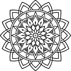 Fototapeta premium Intricate circular mandala design with geometric patterns and floral elements