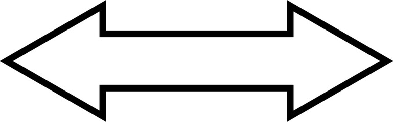 Obraz premium Simple black and white graphic of two opposing arrows pointing left and right